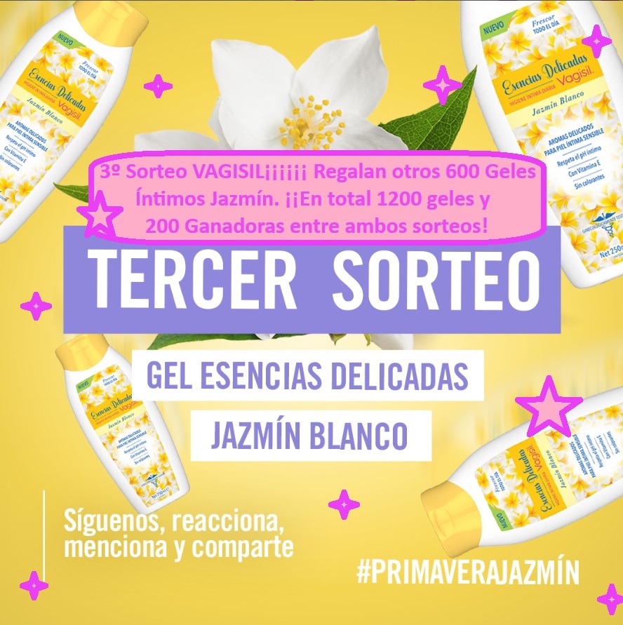 3º Sorteo VAGISIL¡¡¡¡¡¡ Regalan otros 600 Geles Íntimos Jazmín.