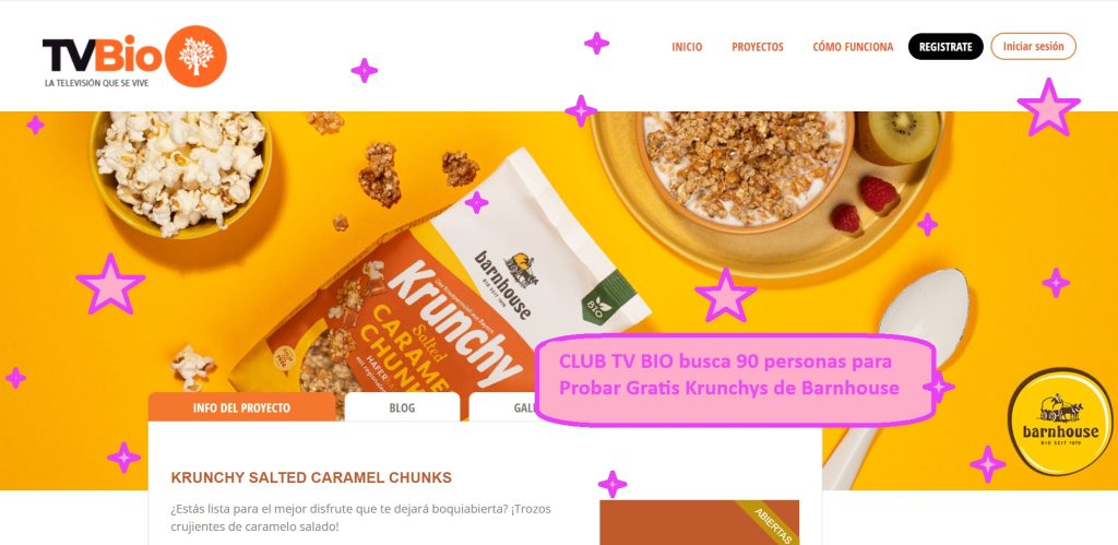 CLUB TV BIO busca 90 personas para probar gratis krunchys barnhouse
