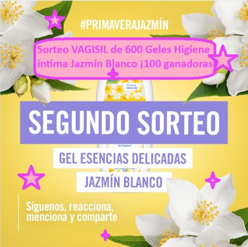 Sorteo VAGISIL de 600 Geles Higiene íntima Esencias Jazmín Blanco ¡100 ganadoras!
