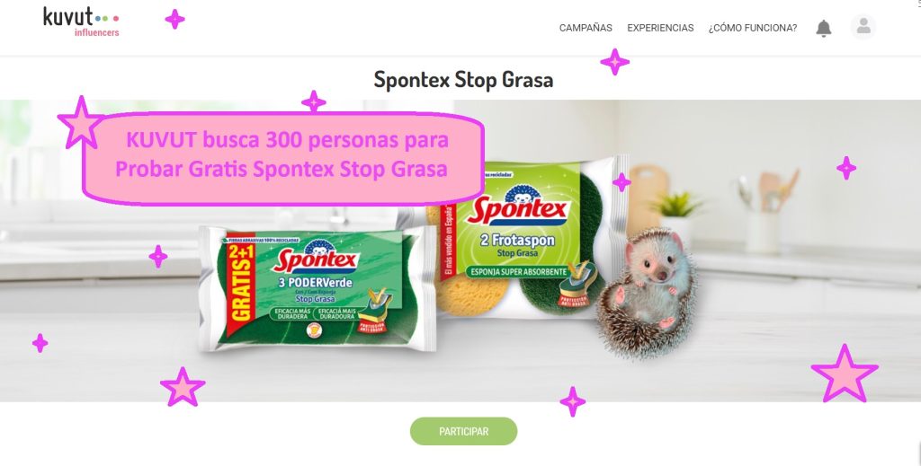 KUVUT busca 300 personas para probar gratis esponjas spontex stop grasa