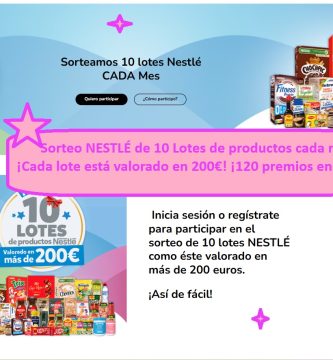 Sorteo NESTLÉ de 10 Lotes de productos cada mes