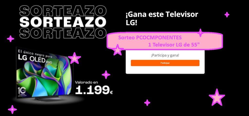 Sorteo PCOCMPONENTES de 1 Televisor LG de 55 pulgadas