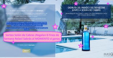 Sorteo Solán de Cabras ¡Regalan 8 Fines de Semana Relax! Sabrás al MOMENTO si ganas.