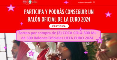 Sorteo por compra de (2) COCA COLA 500 ML de 500 balones oficiales UEFA EURO 2024