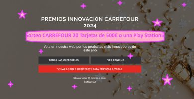 sorteo CARREFOUR PREMIOS INNOVACION de 20 Tarjetas de 500€ o una PlayStation 5
