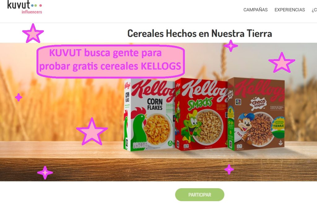KUVUT busca gente para probar gratis cereales KELLOGS