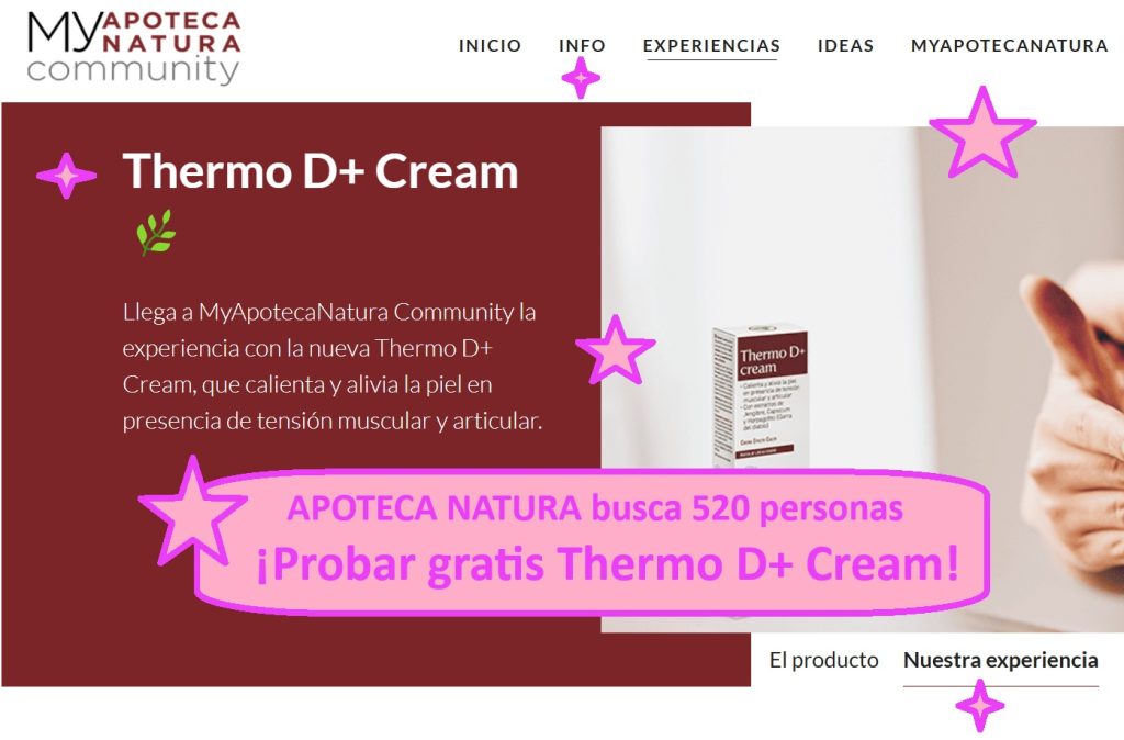 APOTECA NATURA busca 520 personas para probar gratis thermo d+ cream