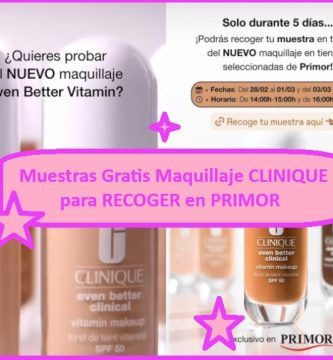 Muestras Gratis Maquillaje CLINIQUE para RECOGER en PRIMOR