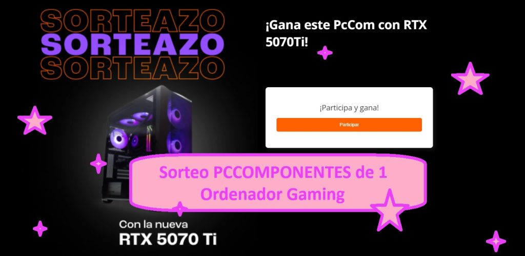 Sorteo PCCOMPONENTES de 1 ordenador gaming