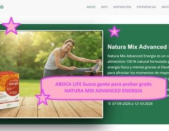 ABOCA LIFE busca gente para probar gratis NATURA MIX ADVANCED ENERGIA