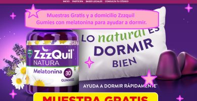 Muestras Gratis y a domicilio Zzzquil gummies con melatonina para ayudar a dormir