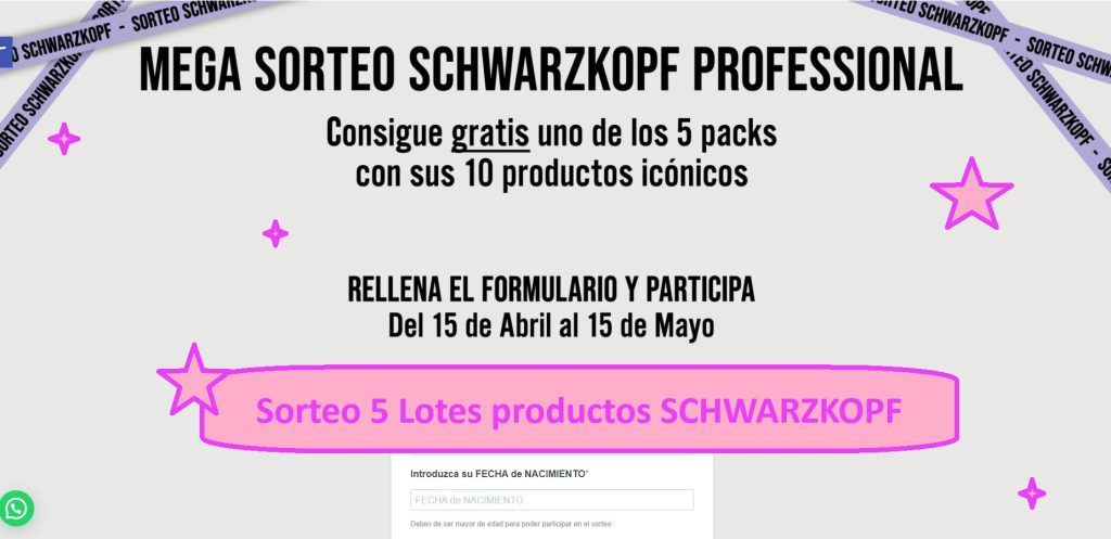  Sorteo 5 Lotes productos SCHWARZKOPF