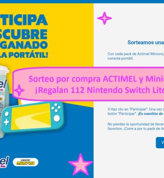 Sorteo por compra ACTIMEL y Minions de 112 nintendo Switch Lite