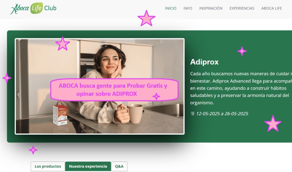 ABOCA busca gente para Probar Gratis y opinar sobre ADIPROX