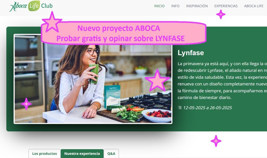 ABOCA busca gente para Probar gratis y opinar sobre LYNFASE