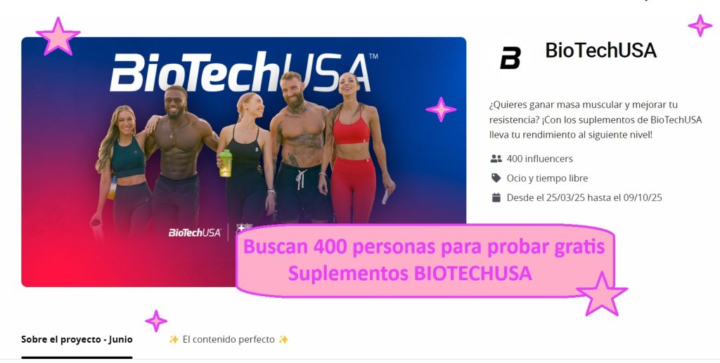 Buscan 400 personas para probar gratis BioTechUSA
