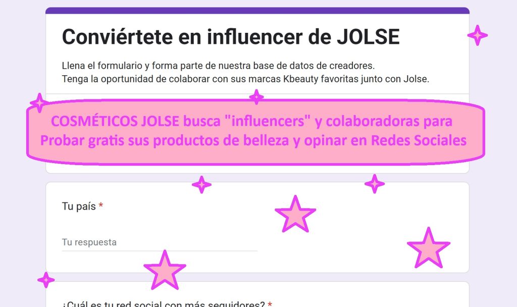 COSMÉTICOS JOLSE busca influencers y colaboradoras para probar gratis sus productos de belleza y compartir opiniones en Redes Sociales.