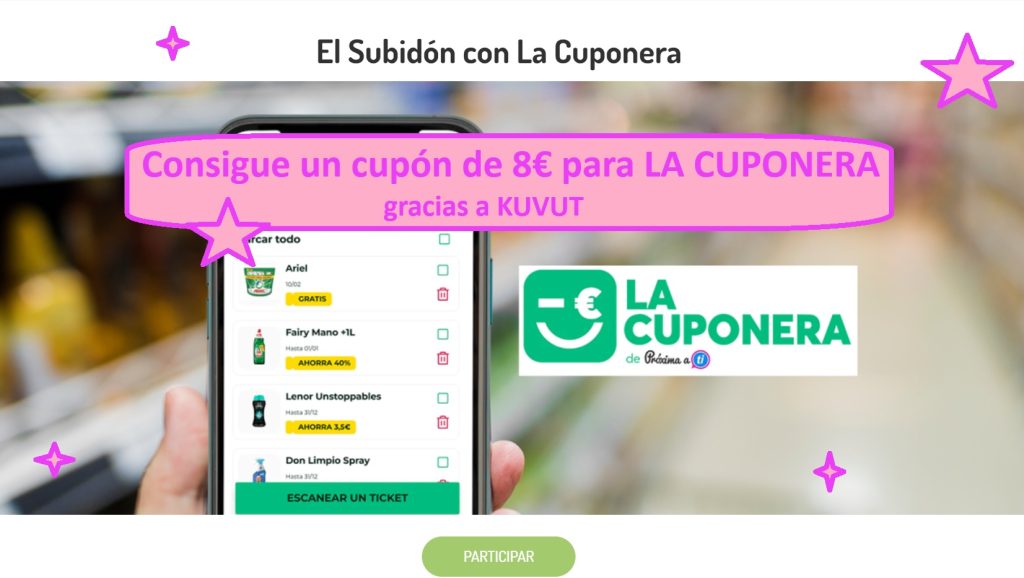 Consigue un cupón de 8€ para LA CUPONERA gracias a KUVUT