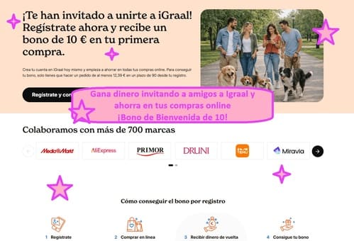 Gana dinero invitando a amigos a Igraal y ahorra en tus compras online con bono bienvenida 10 euros