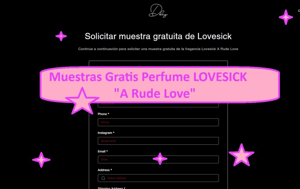 Muestras Gratis Perfume LOVESICK "A Rude Love"
