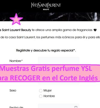 Muestras Gratis perfume YSL para RECOGER en el Corte Inglés