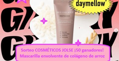 Sorteo COSMÉTICOS JOLSE ¡50 ganadores! Mascarilla envolvente de colágeno de arroz