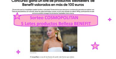 Sorteo COSMOPOLITAN 5 Lotes productos Belleza BENEFIT