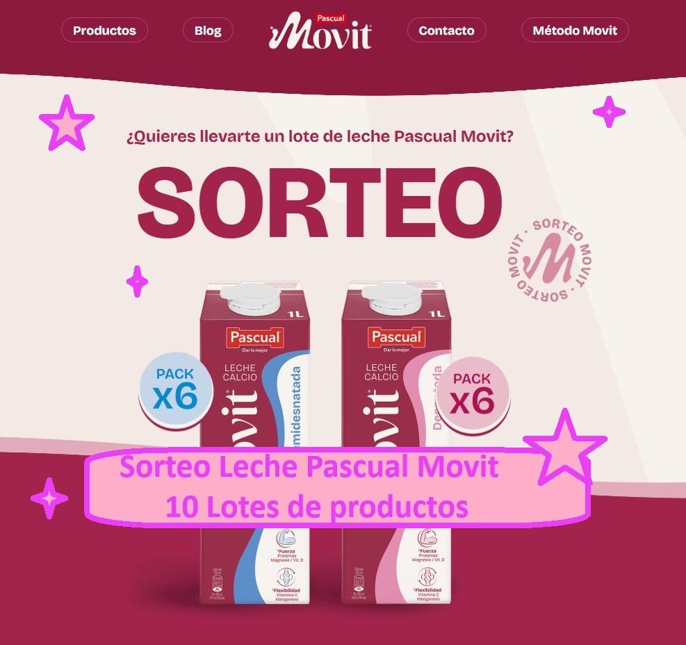 Sorteo Leche Pascual Movit de 10 Lotes de productos