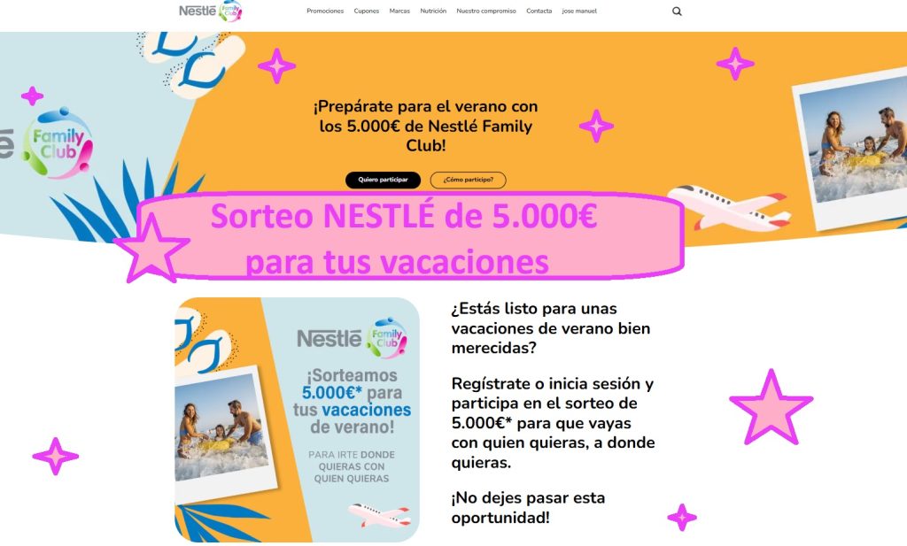 Sorteo NESTLÉ de 5.000€ para tus vacaciones