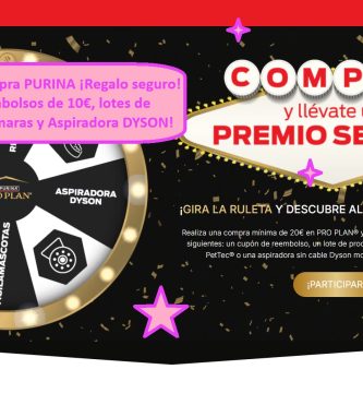 Sorteo por compra PURINA regalo seguro de reembolso 10€ por participar
