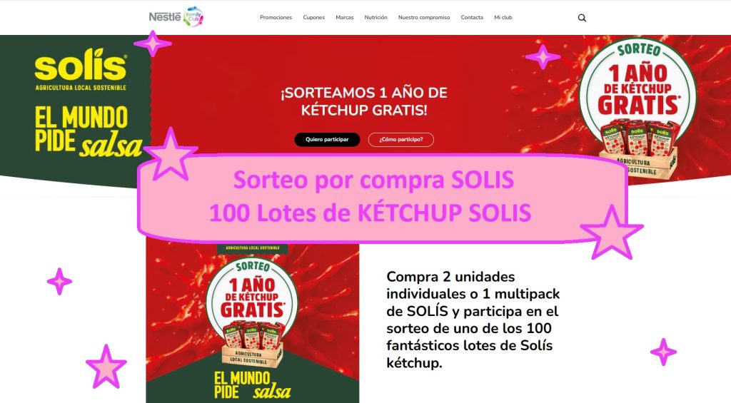 Sorteo por compra SOLIS de 100 lotes de productos