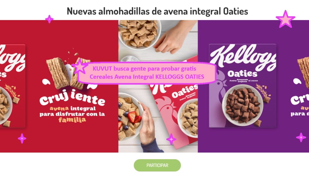 KUVUT probar gratis CERELES KELLOGGS OATIES Avena
