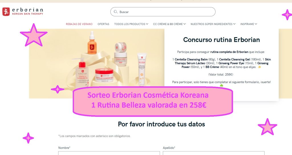 Sorteo Erborian Cosmética Koreana rutina de belleza