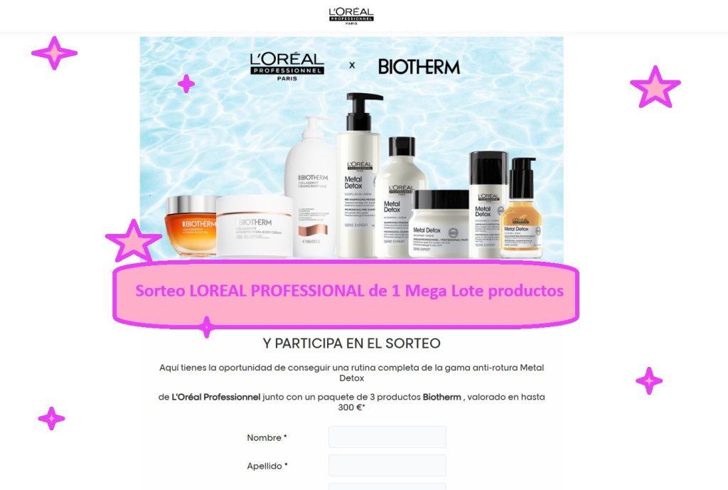 Sorteo LOREAL PROFESSIONAL de 1 Mega Lote productos