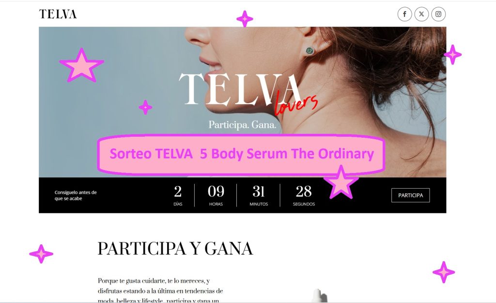 Sorteo TELVA 5 Body Serum The Ordinary
