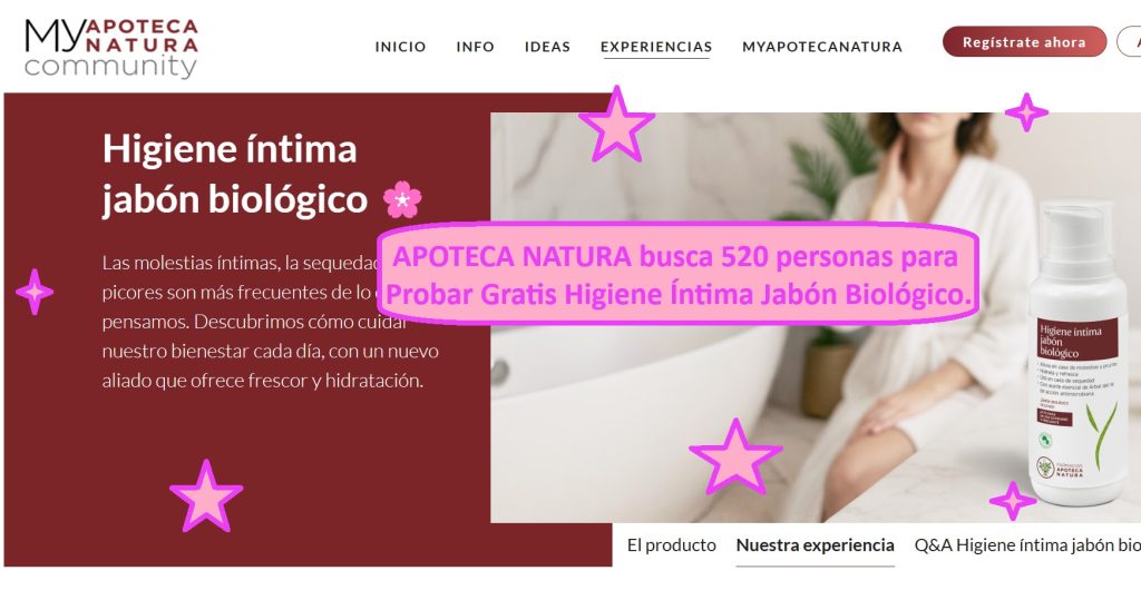 APOTECA NATURA busca 520 personas Probar gratis Jabón Intimo