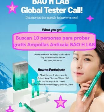 Buscan 10 personas para probar gratis Ampollas Anticaída BAO H LAB