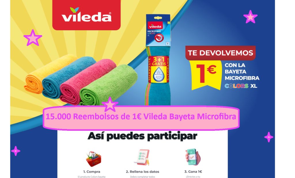 15.000 Reembolsos de 1€ Vileda Bayeta Microfibra