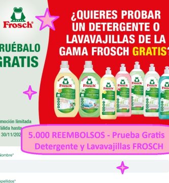 5.000 REEMBOLSOS - Prueba Gratis FROSCH Detergente y Lavavajillas