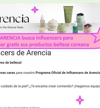 ARENCIA busca influencers probar gratis productos belleza coreana