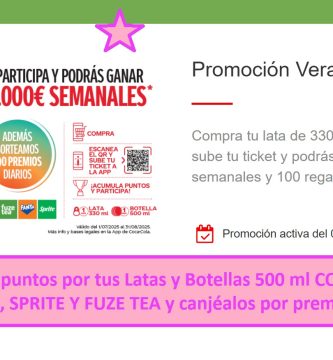 Acumula puntos por Latas y Botellas 500 ml COCA COLA, FANTA, SPRITE Y FUZE TEA y canjéalos por premios