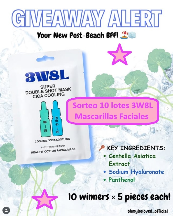 Sorteo 10 lotes 3W8L Mascarillas Faciales