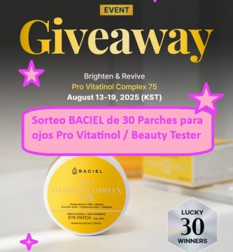 Sorteo Beauty Tester Baciel de 30 Parches para Ojos