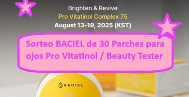 Sorteo Beauty Tester Baciel de 30 Parches para Ojos