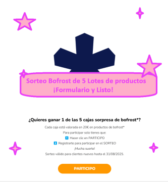 Sorteo Bofrost de 5 Lotes de productos