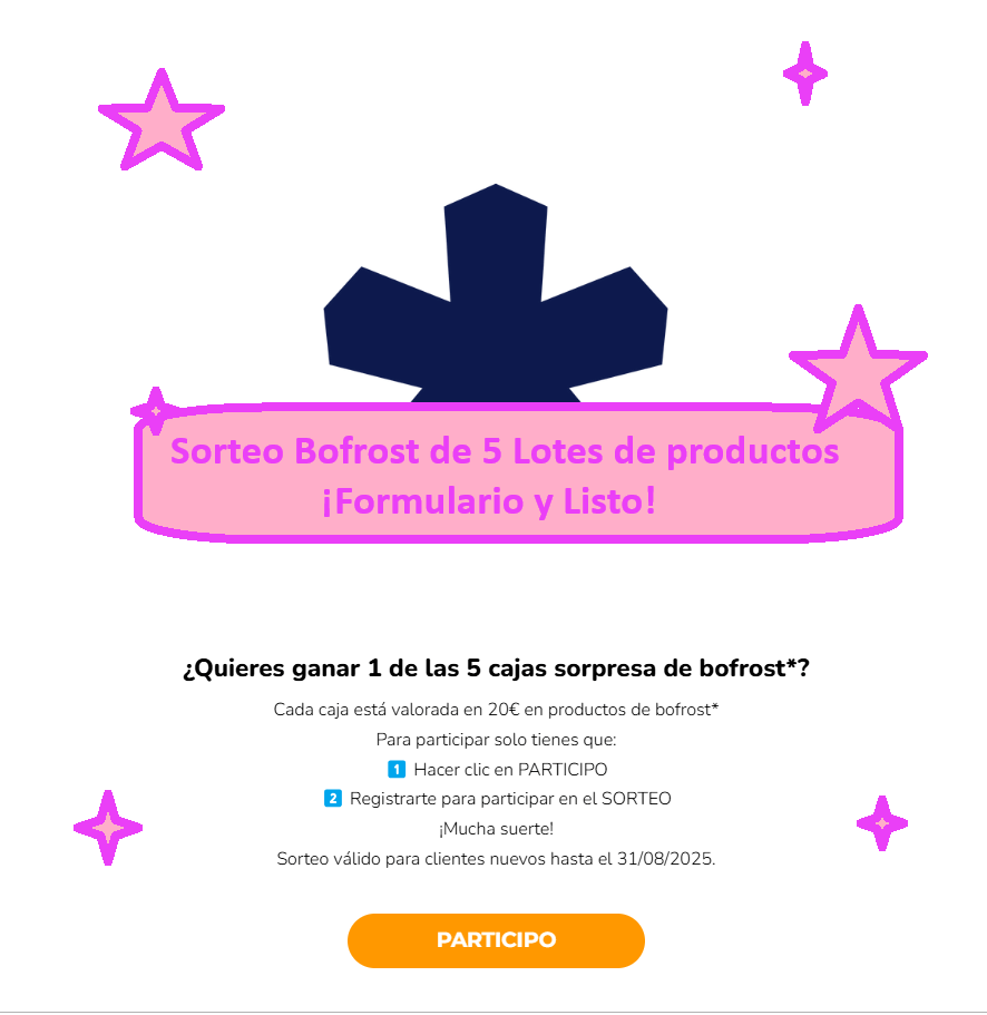 Sorteo Bofrost de 5 Lotes de productos