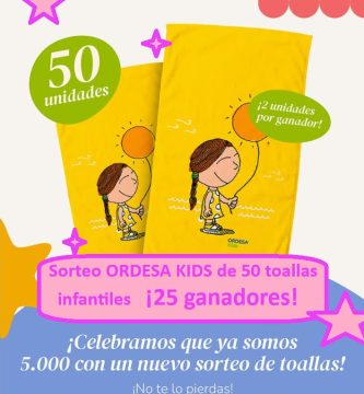 Sorteo ORDESA KIDS de 50 toallas infantiles