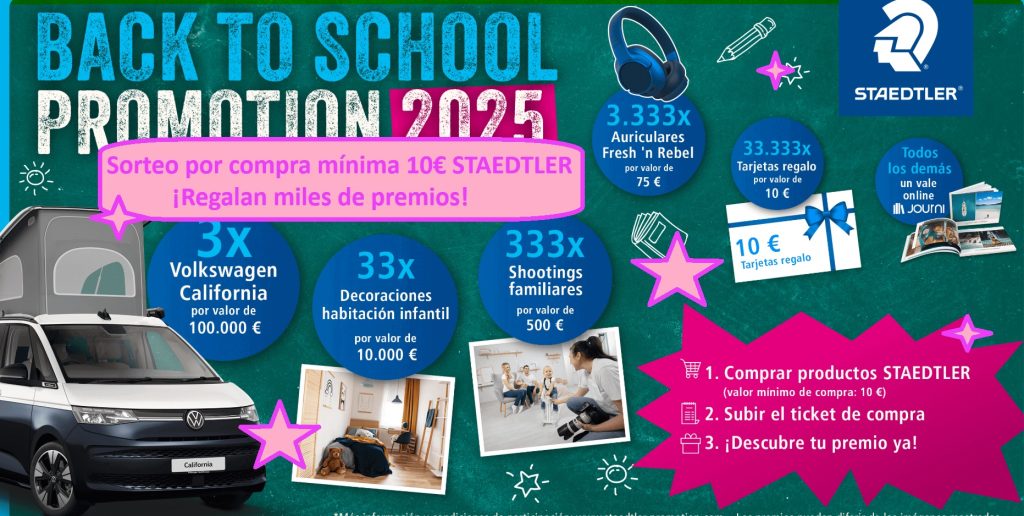 Sorteo por compra mínima 10€ STAEDTLER ¡Regalan miles de premios!