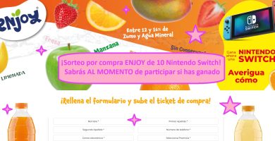 ¡Sorteo por compra ENJOY de 10 Nintendo Switch! Sabrás AL MOMENTO de participar si has ganado