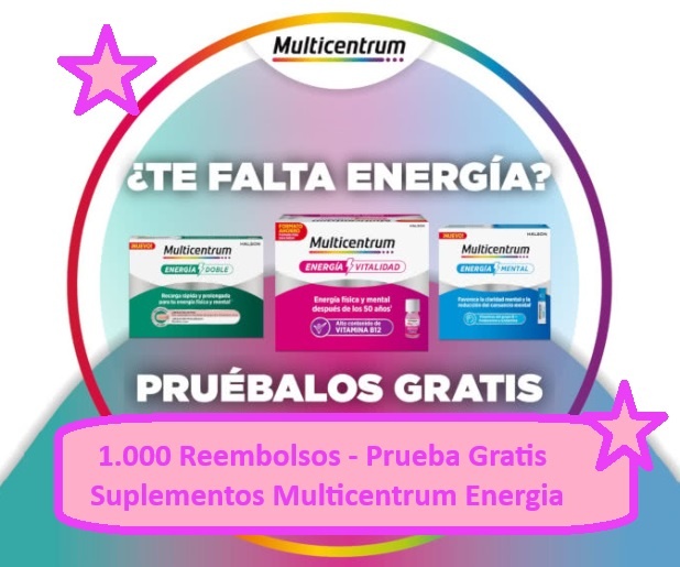 1.000 Reembolsos - Prueba Gratis Suplementos Multicentrum Energia